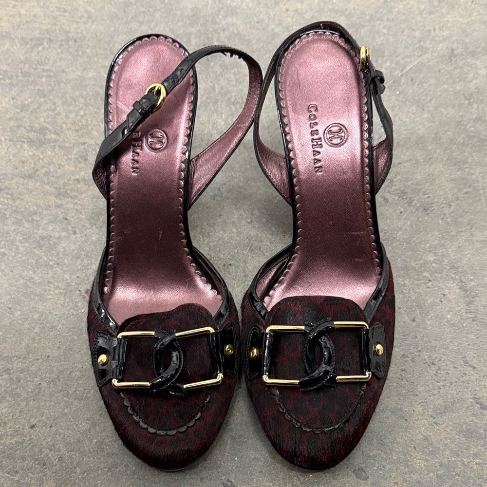 Cole Haan Black and Burgundy Heels